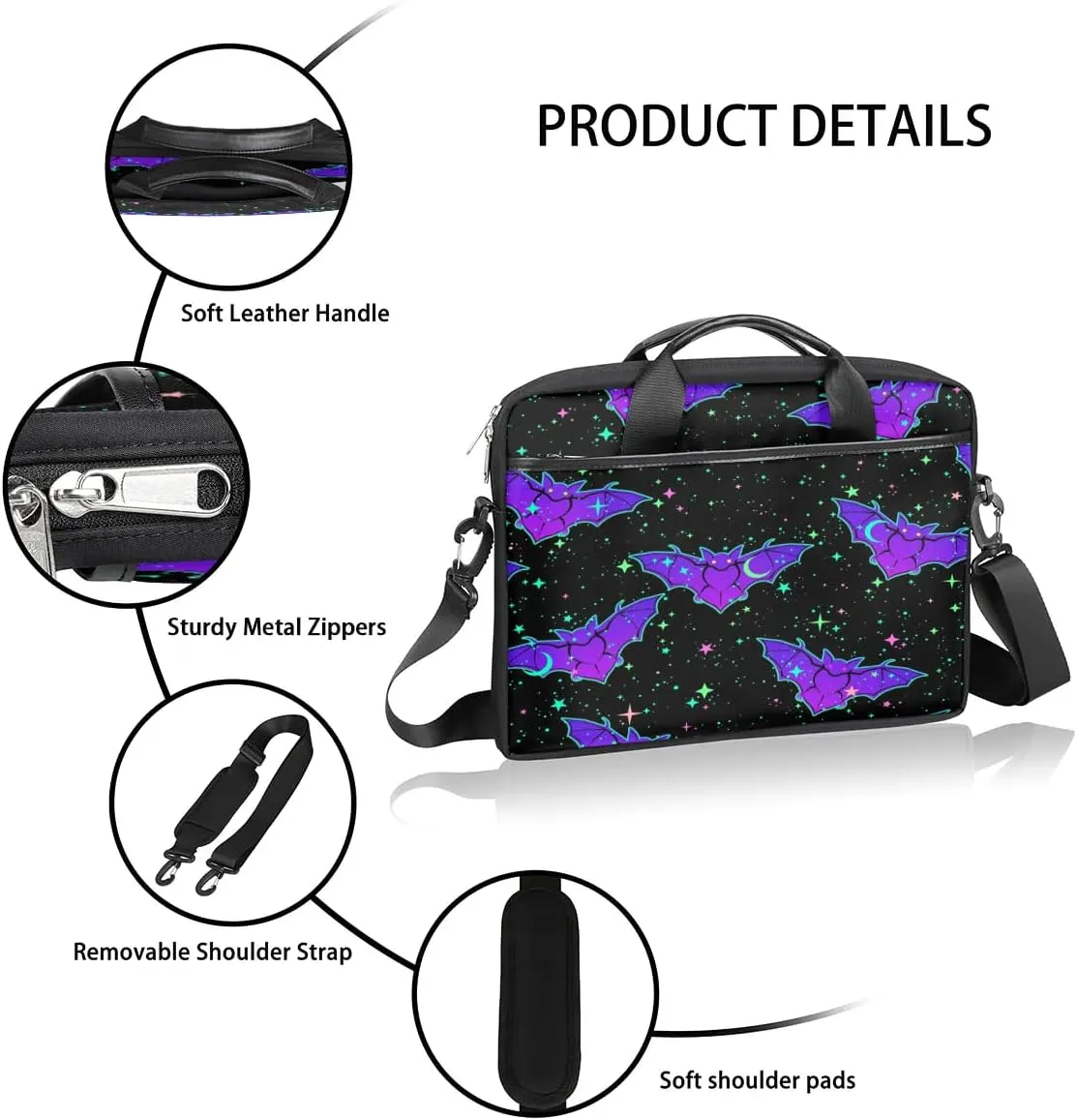 Laptop Bag for Women Men, 15.6 inch Messenger Shoulder Bags, Water Resistant Computer Bag Sleeve