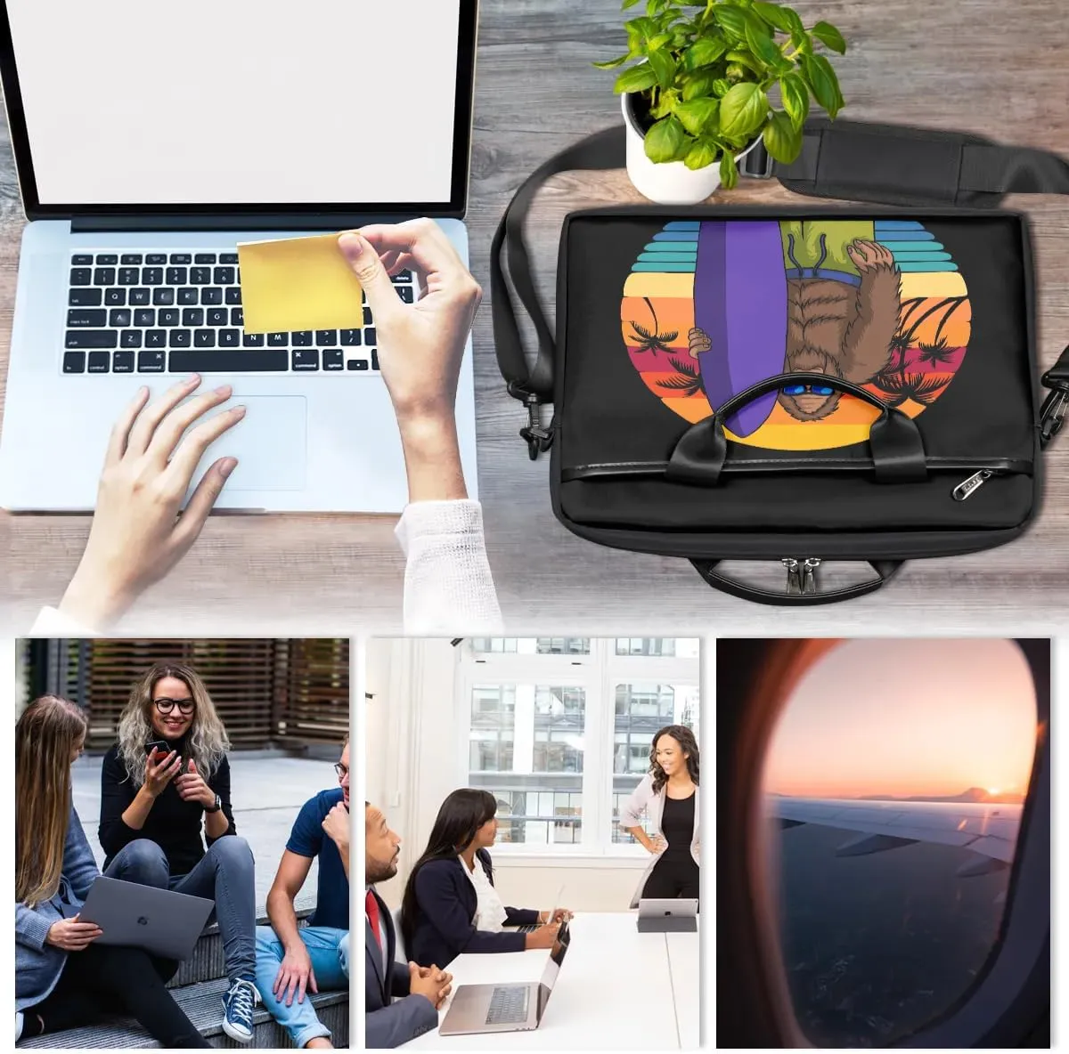 Laptop Bag for Women Men, 15.6 inch Messenger Shoulder Bags, Water Resistant Computer Bag Sleeve