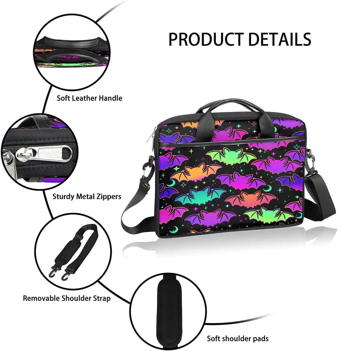 Laptop Bag for Women Men, 15.6 inch Messenger Shoulder Bags, Water Resistant Computer Bag Sleeve