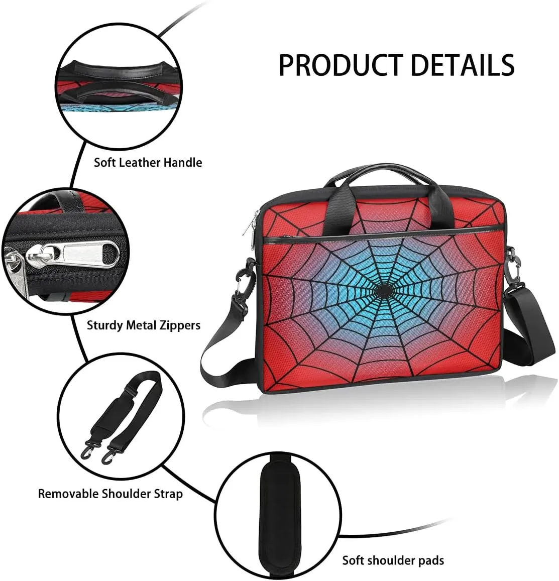 Laptop Bag for Women Men, 15.6 inch Messenger Shoulder Bags, Water Resistant Computer Bag Sleeve