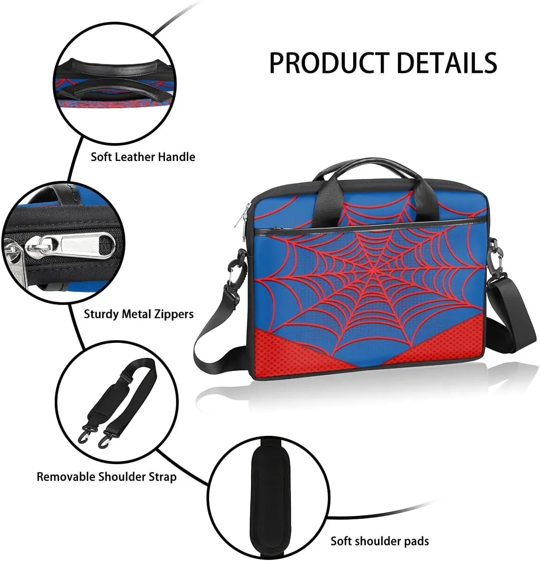 Laptop Bag for Women Men, 15.6 inch Messenger Shoulder Bags, Water Resistant Computer Bag Sleeve