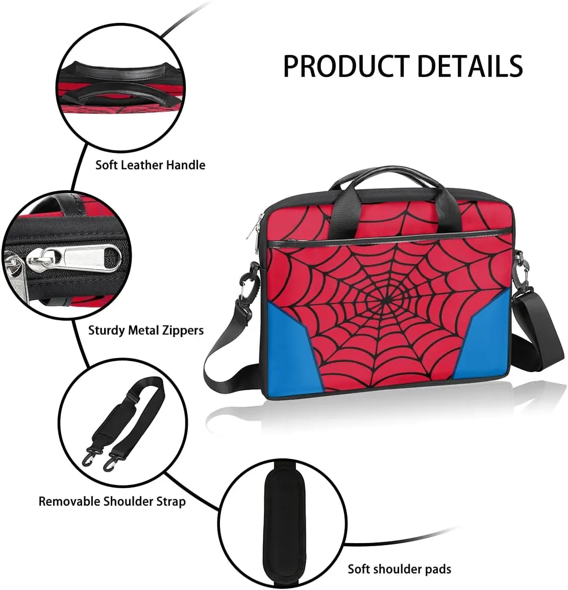 Laptop Bag for Women Men, 15.6 inch Messenger Shoulder Bags, Water Resistant Computer Bag Sleeve