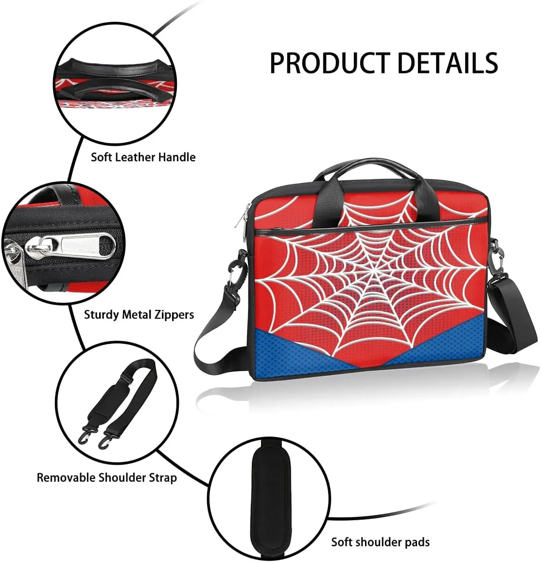 Laptop Bag for Women Men, 15.6 inch Messenger Shoulder Bags, Water Resistant Computer Bag Sleeve