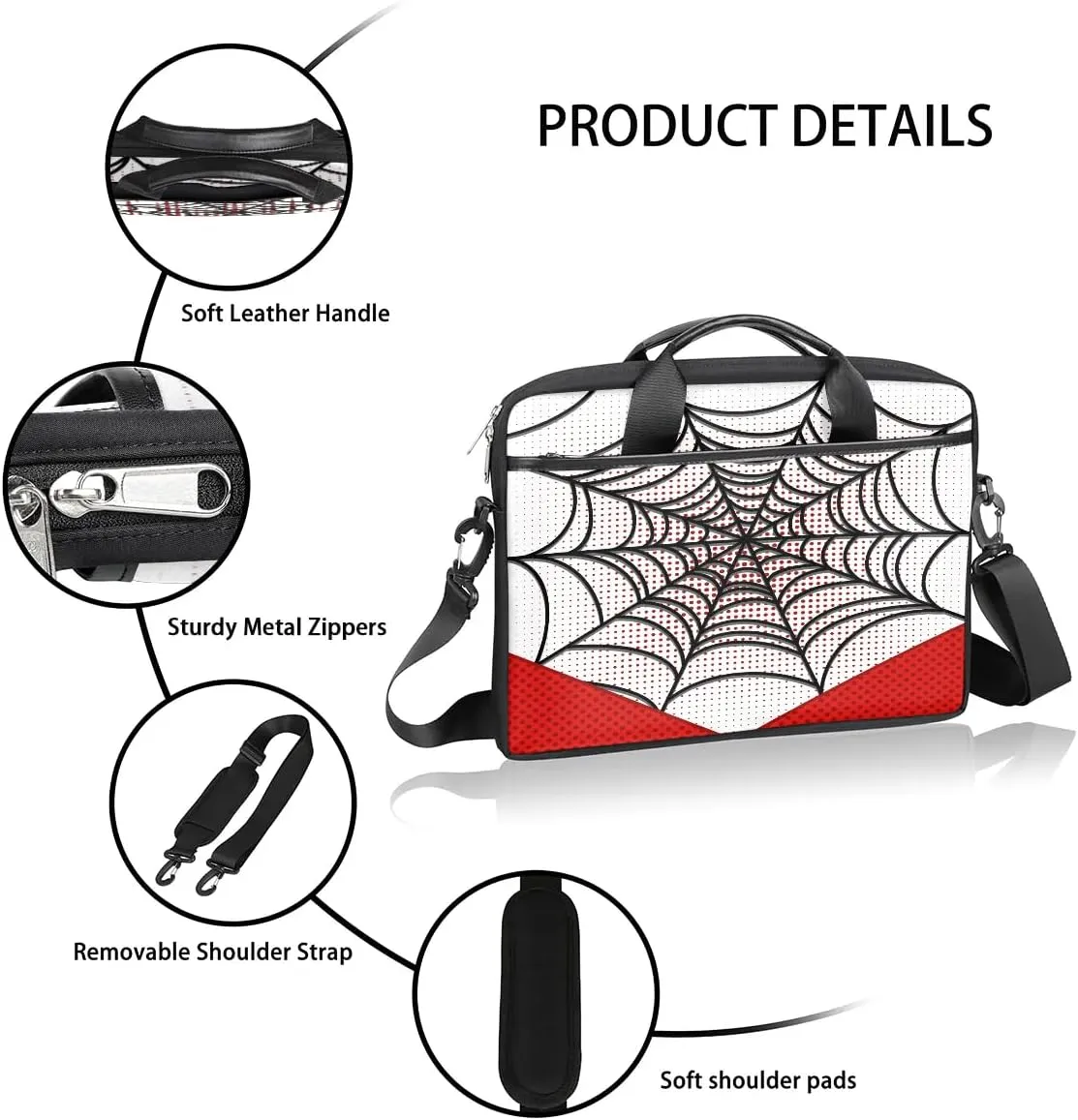 Laptop Bag for Women Men, 15.6 inch Messenger Shoulder Bags, Water Resistant Computer Bag Sleeve