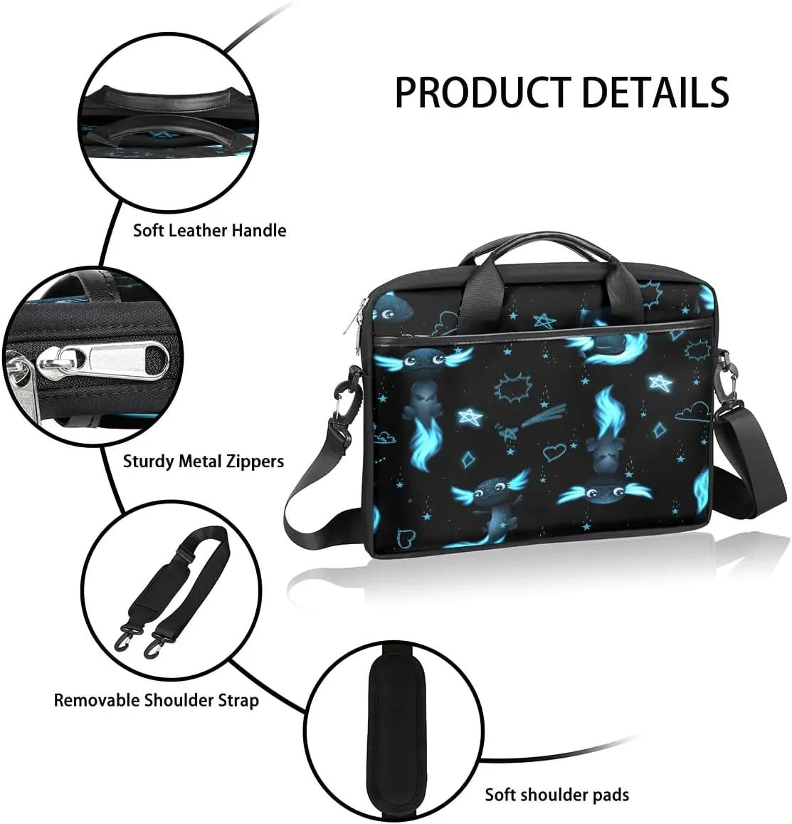 Laptop Bag for Women Men, 15.6 inch Messenger Shoulder Bags, Water Resistant Computer Bag Sleeve