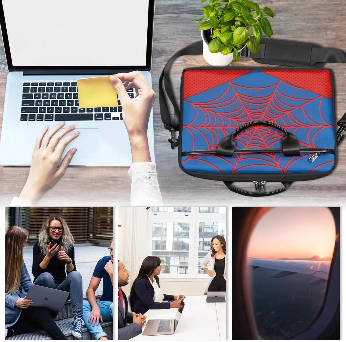 Laptop Bag for Women Men, 15.6 inch Messenger Shoulder Bags, Water Resistant Computer Bag Sleeve