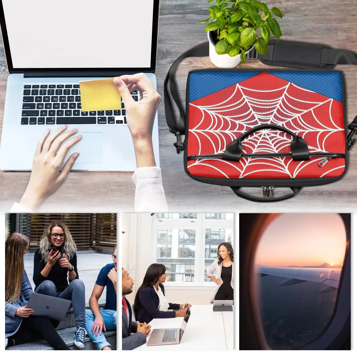 Laptop Bag for Women Men, 15.6 inch Messenger Shoulder Bags, Water Resistant Computer Bag Sleeve