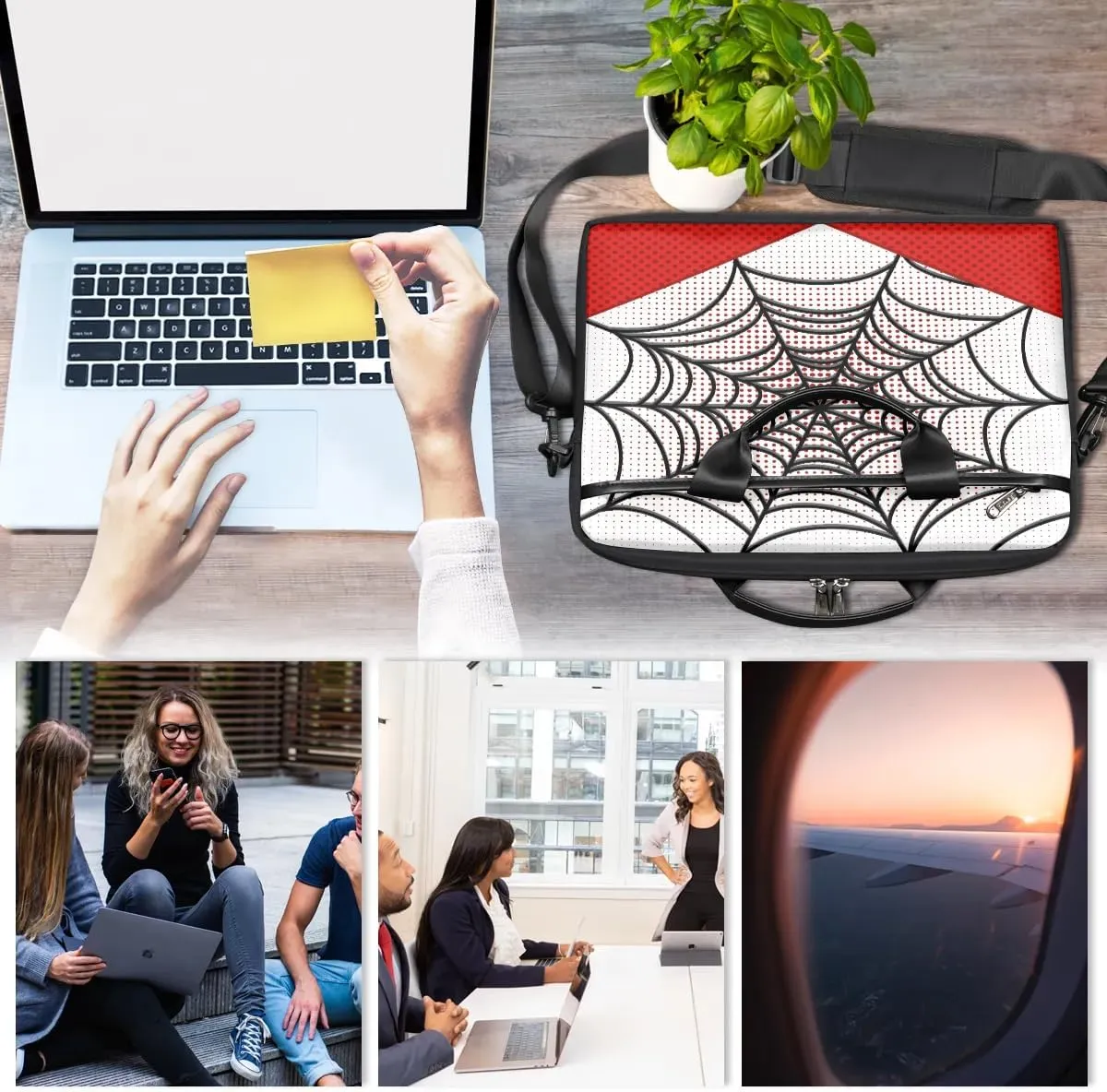 Laptop Bag for Women Men, 15.6 inch Messenger Shoulder Bags, Water Resistant Computer Bag Sleeve