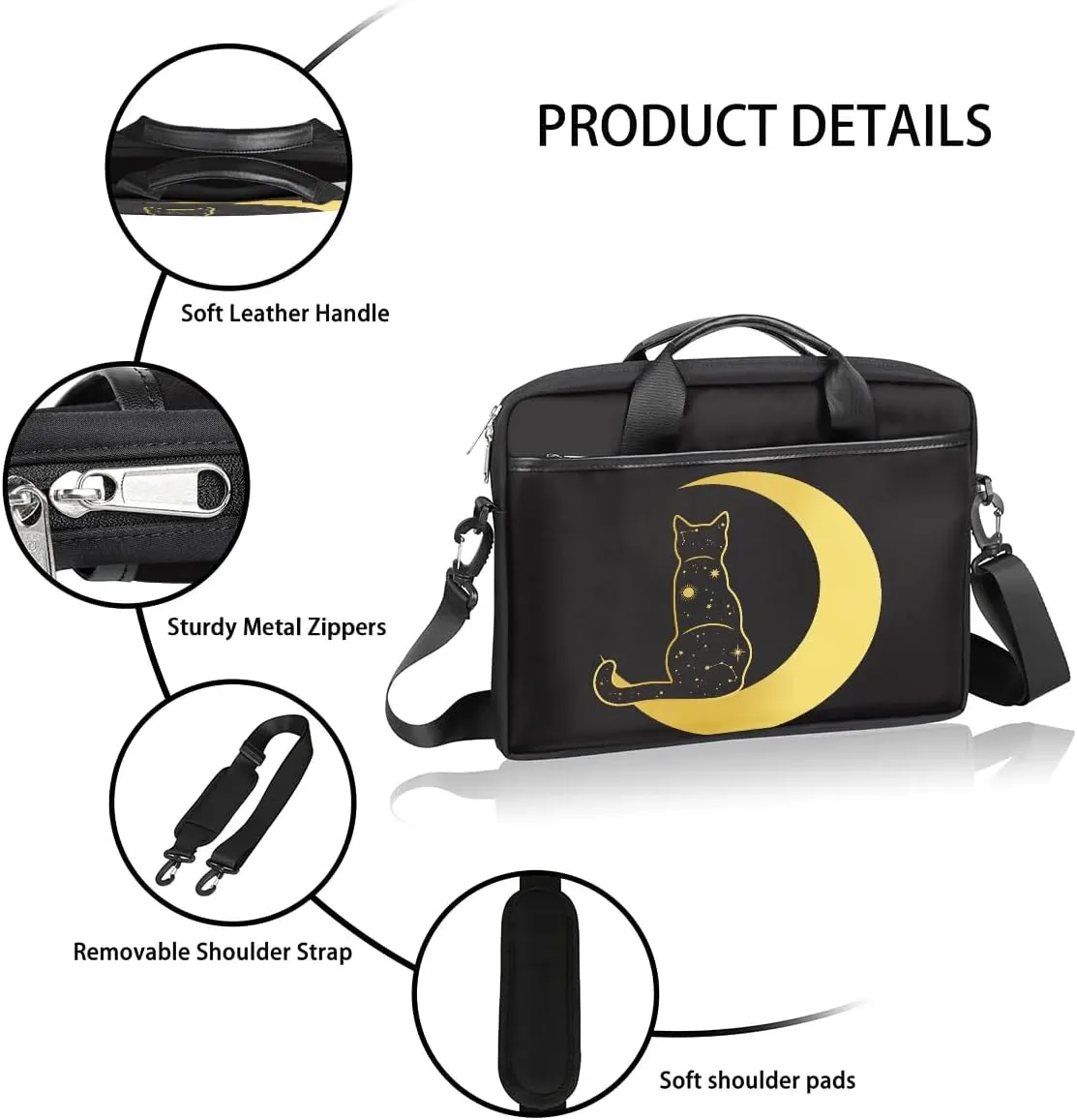 Laptop Bag for Women Men, 15.6 inch Messenger Shoulder Bags, Water Resistant Computer Bag Sleeve