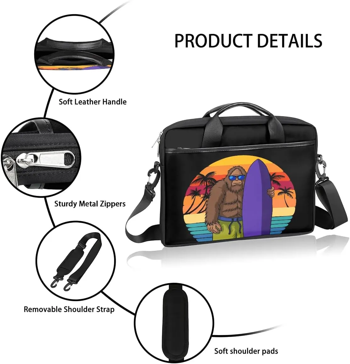 Laptop Bag for Women Men, 15.6 inch Messenger Shoulder Bags, Water Resistant Computer Bag Sleeve