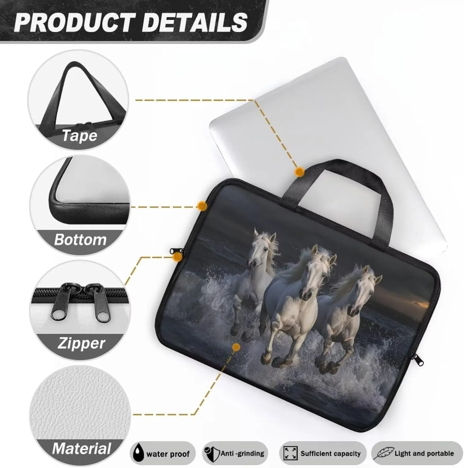 Laptop Bag Leather Water-Resistant Laptop Bags Designer for Men Laptop Carrying Case for College
