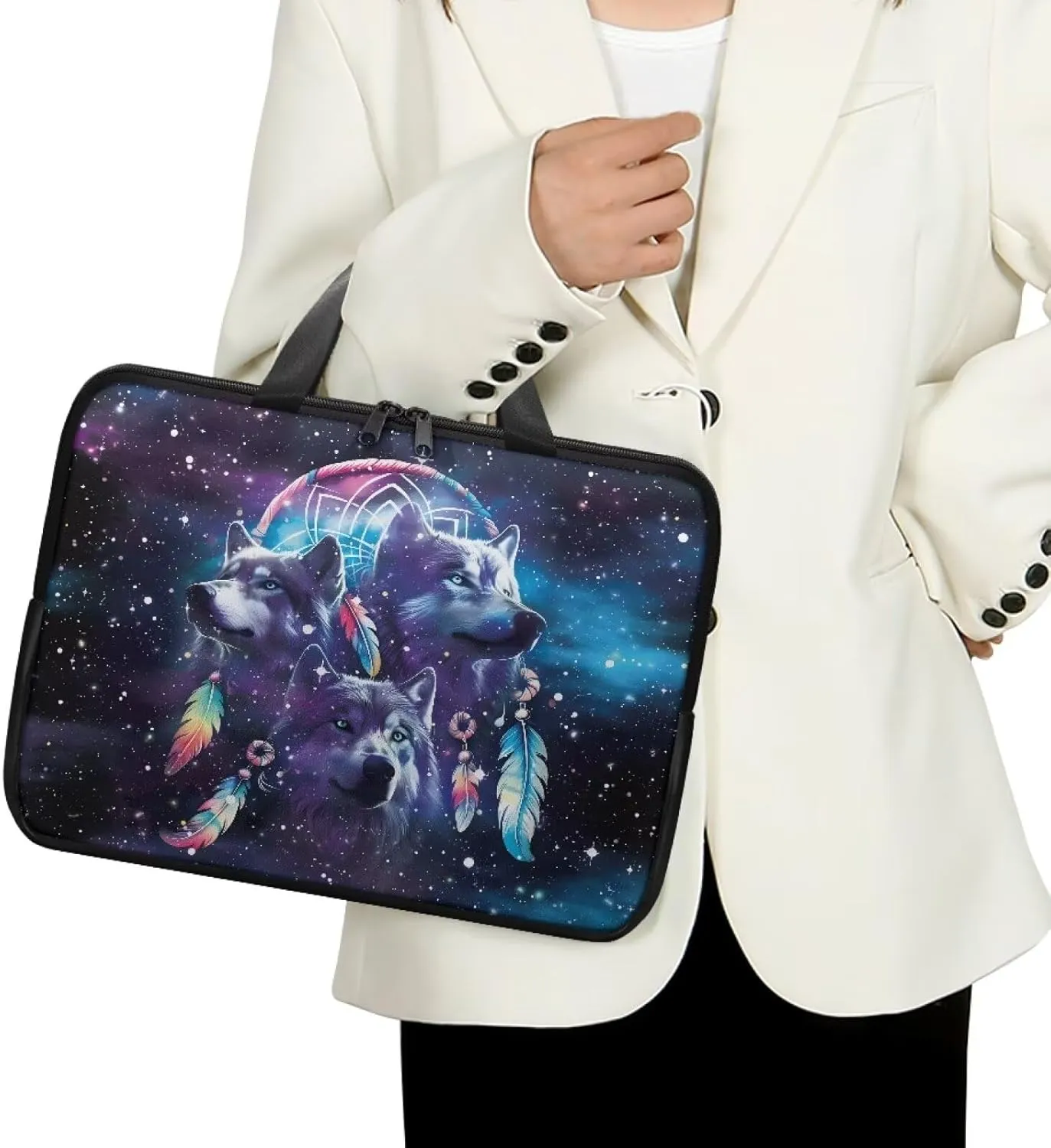 Laptop Carrying Case Pu Leather Laptop Bag Leather for Women Water-Resistant Leather Laptop Ba