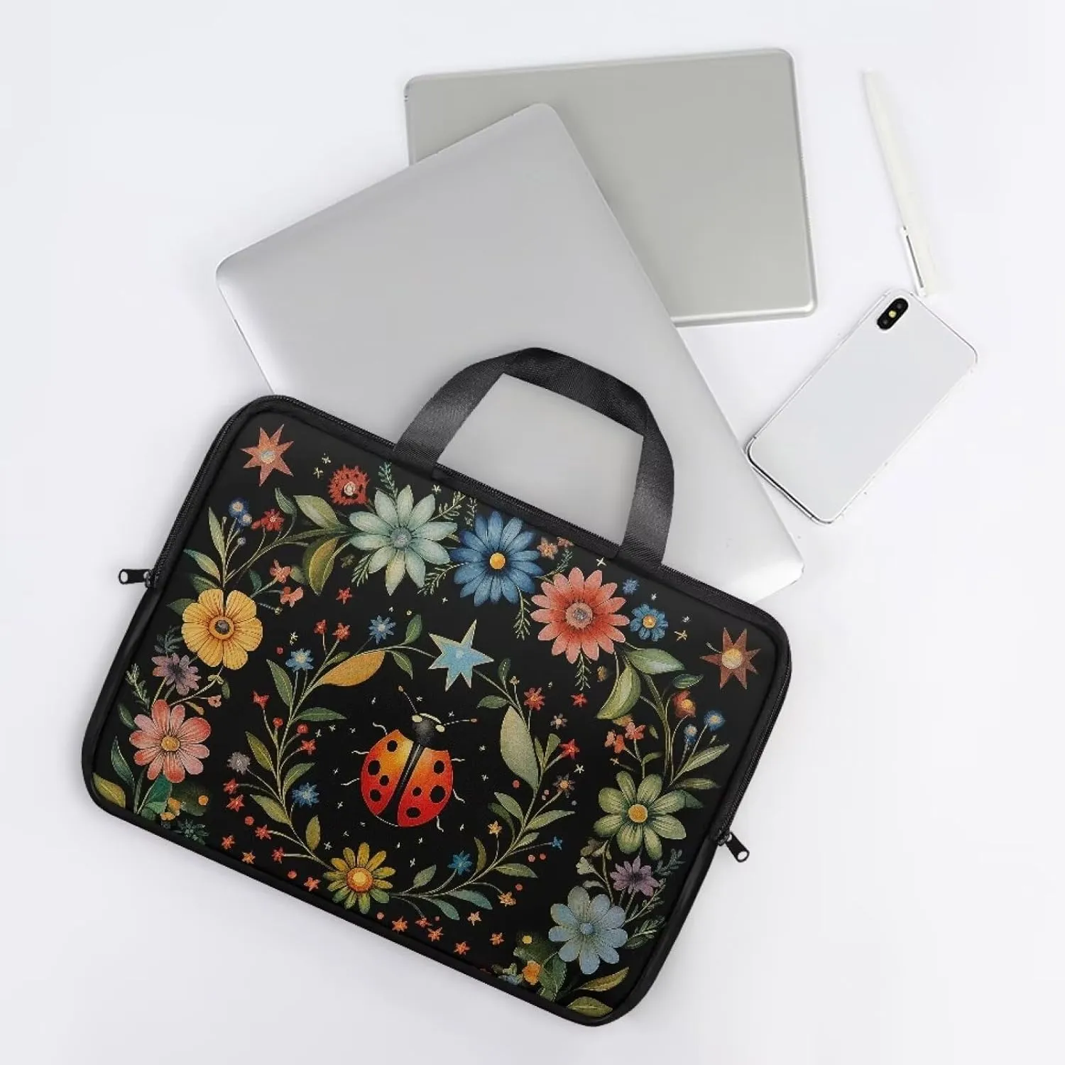 Laptop Carrying Case Pu Leather Laptop Bag Leather for Women Water-Resistant Leather Laptop Ba