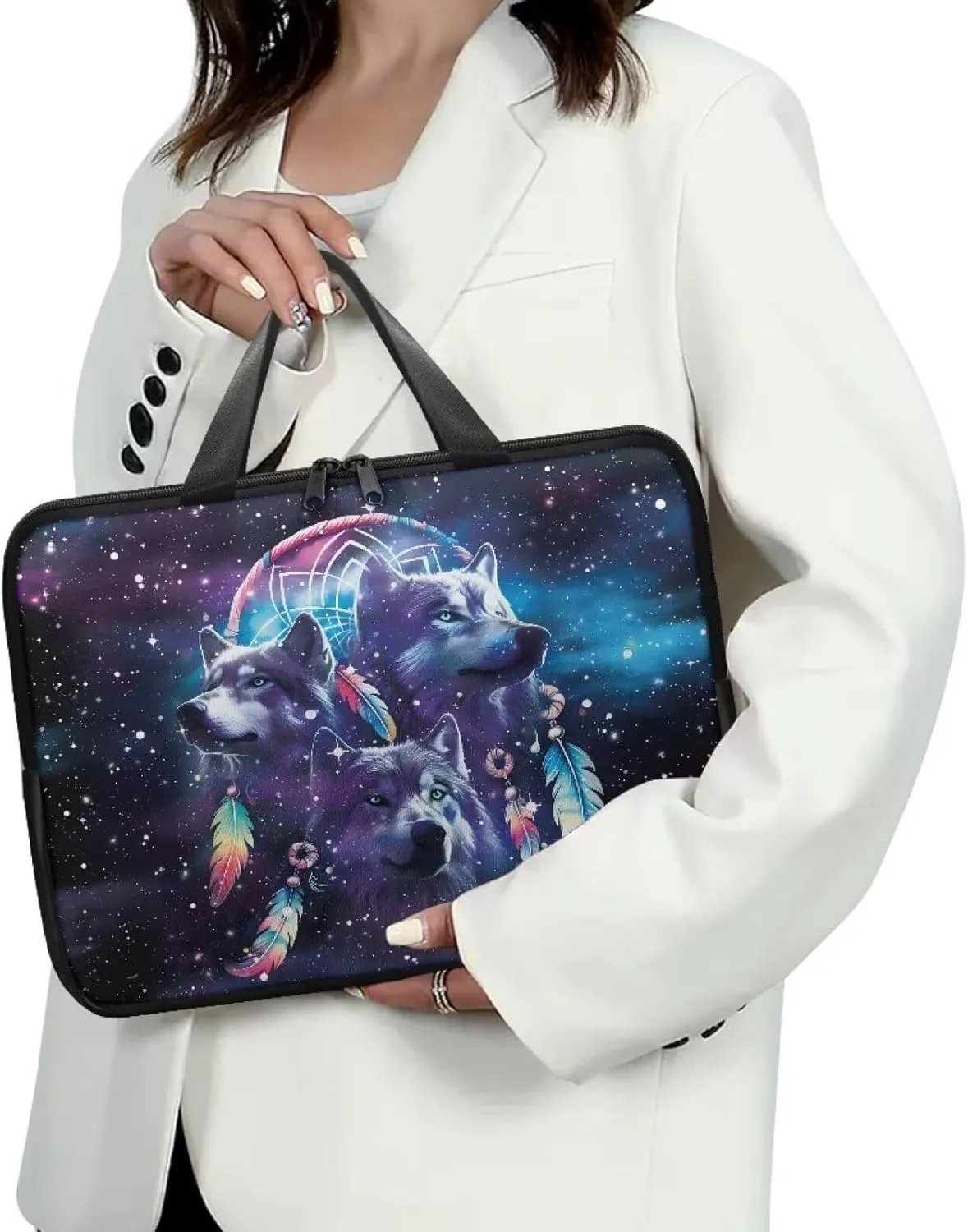 Laptop Carrying Case Pu Leather Laptop Bag Leather for Women Water-Resistant Leather Laptop Ba