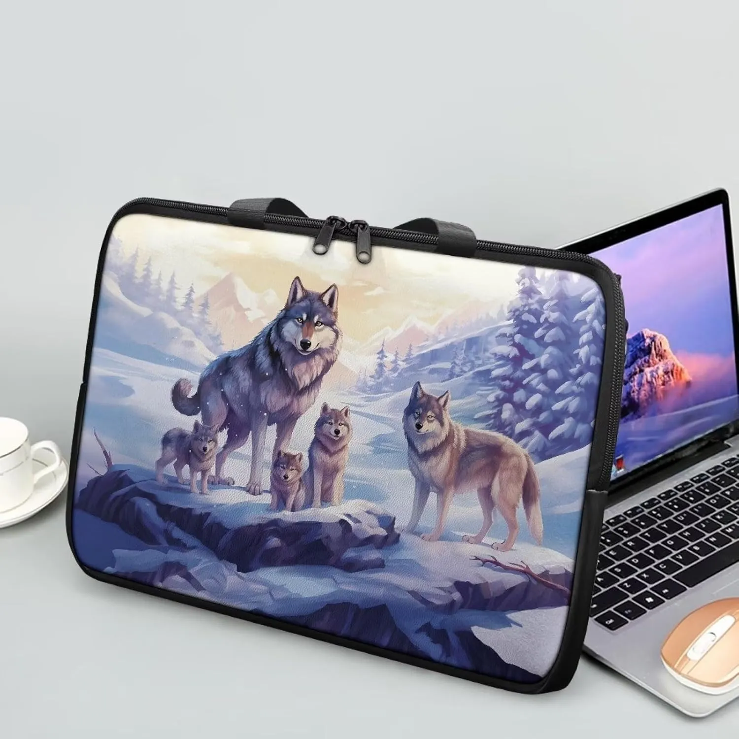 Laptop Carrying Case Pu Leather Laptop Bag Leather for Women Water-Resistant Leather Laptop Ba