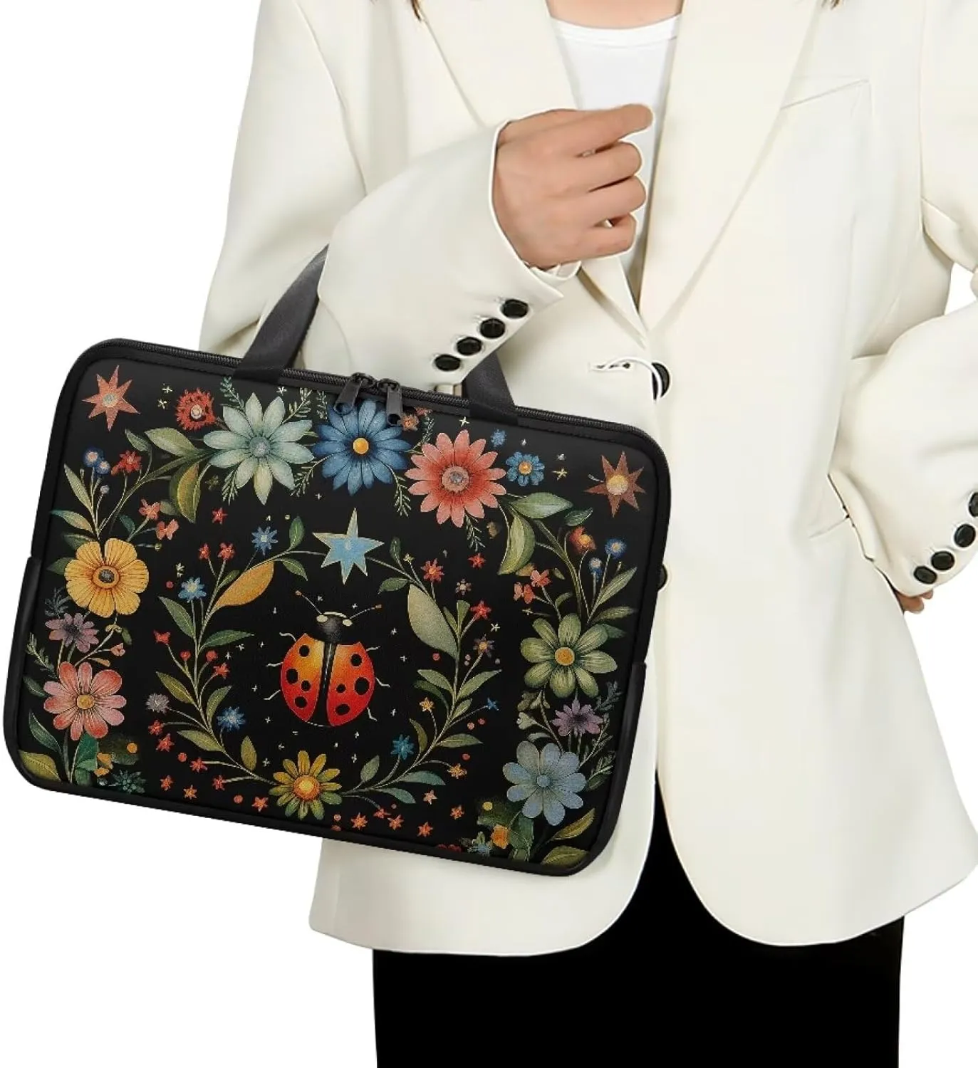 Laptop Carrying Case Pu Leather Laptop Bag Leather for Women Water-Resistant Leather Laptop Ba