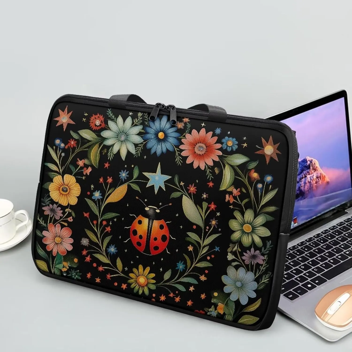 Laptop Carrying Case Pu Leather Laptop Bag Leather for Women Water-Resistant Leather Laptop Ba
