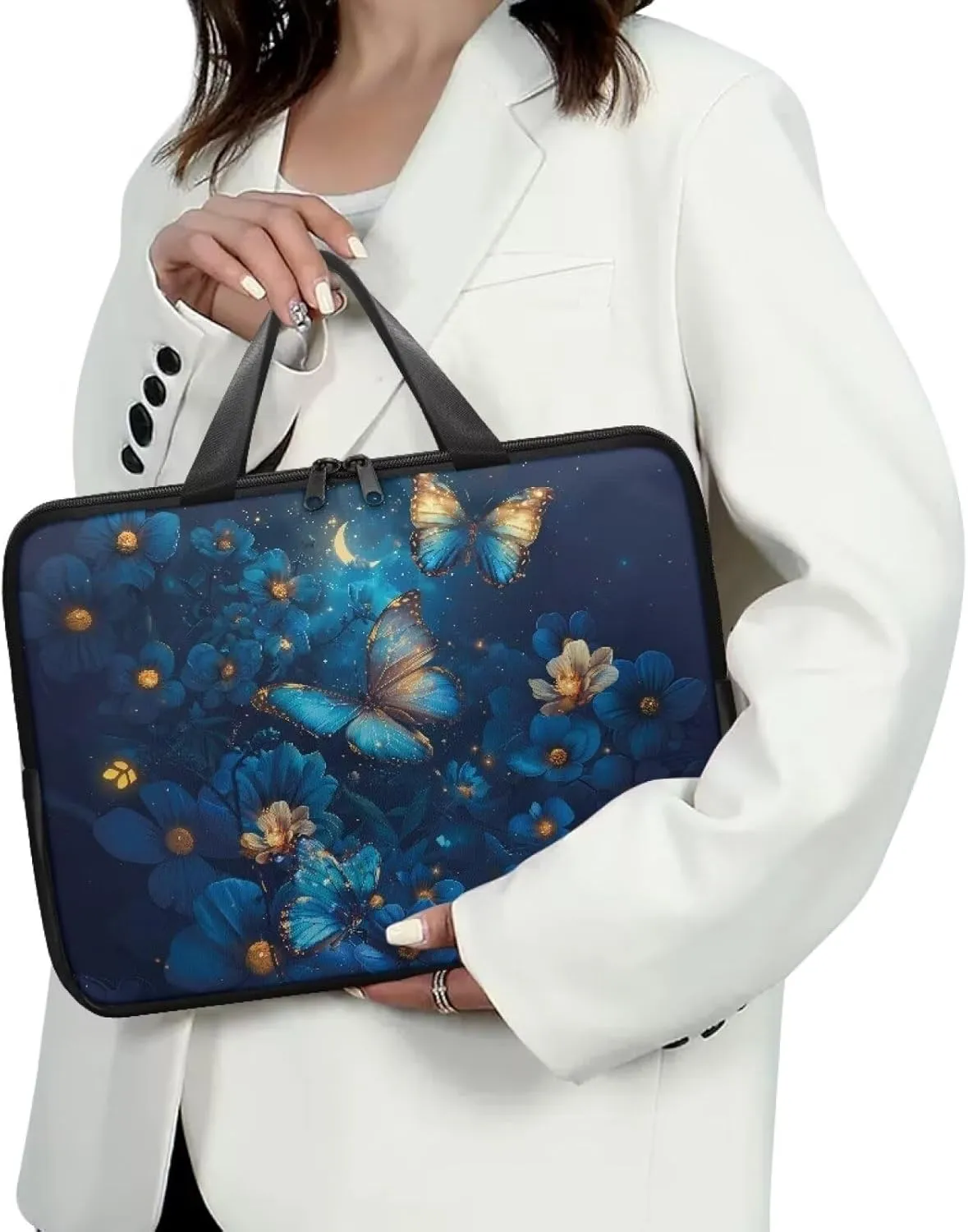 Laptop Carrying Case Pu Leather Laptop Bag Leather for Women Water-Resistant Leather Laptop Ba