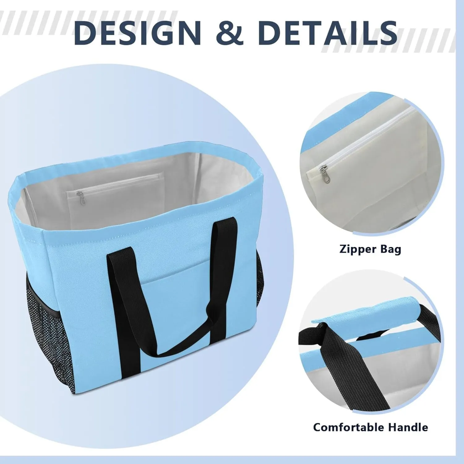Large Utility Tote Bag For Women Foldable Large Beach Bag Water Resistant Canvas Laundry Tote