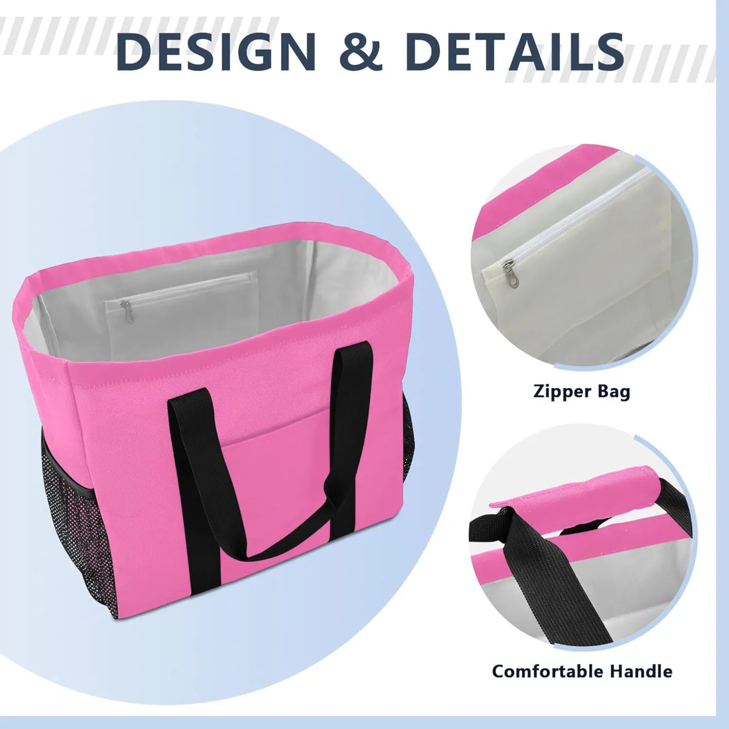Large Utility Tote Bag For Women Foldable Large Beach Bag Water Resistant Canvas Laundry Tote
