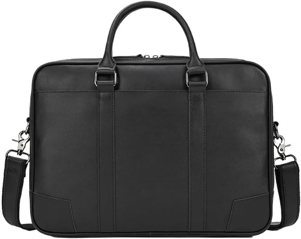 Leather Satchel Bag Retro Shoulder Mens Briefcase Water Resistant Laptop For Business Travel Computer Office