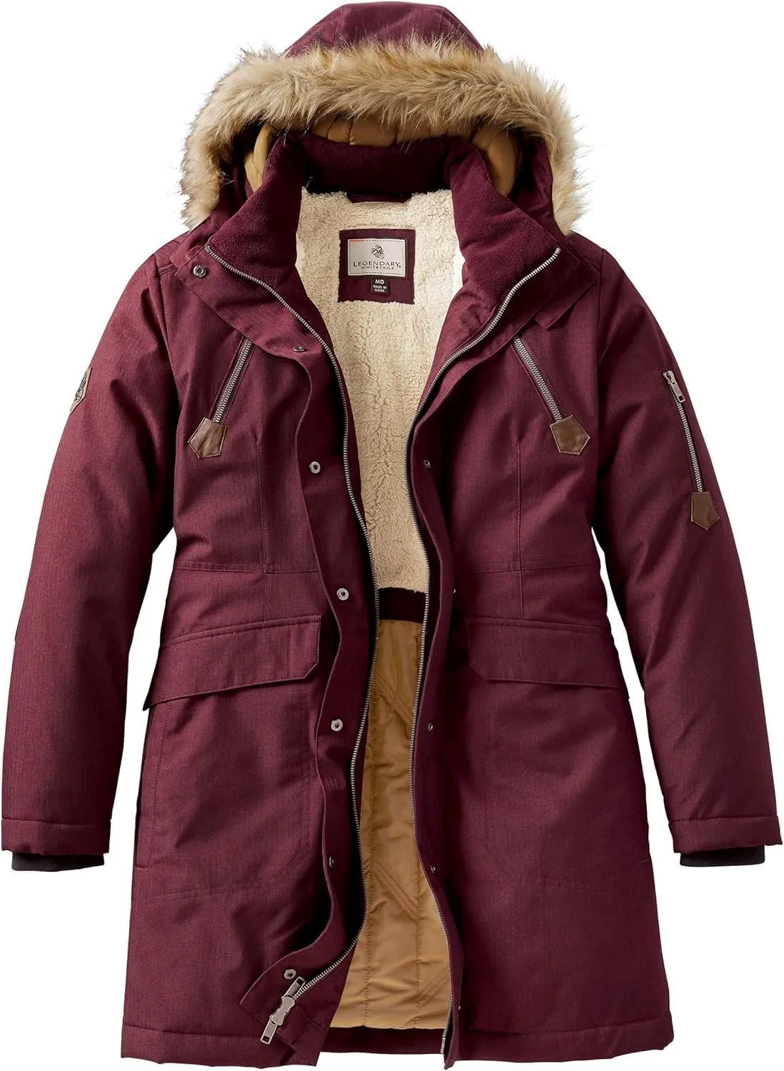 Legendary Whitetails Women's Water Resistant Anchorage Parka Winter Coat with Removable Hood