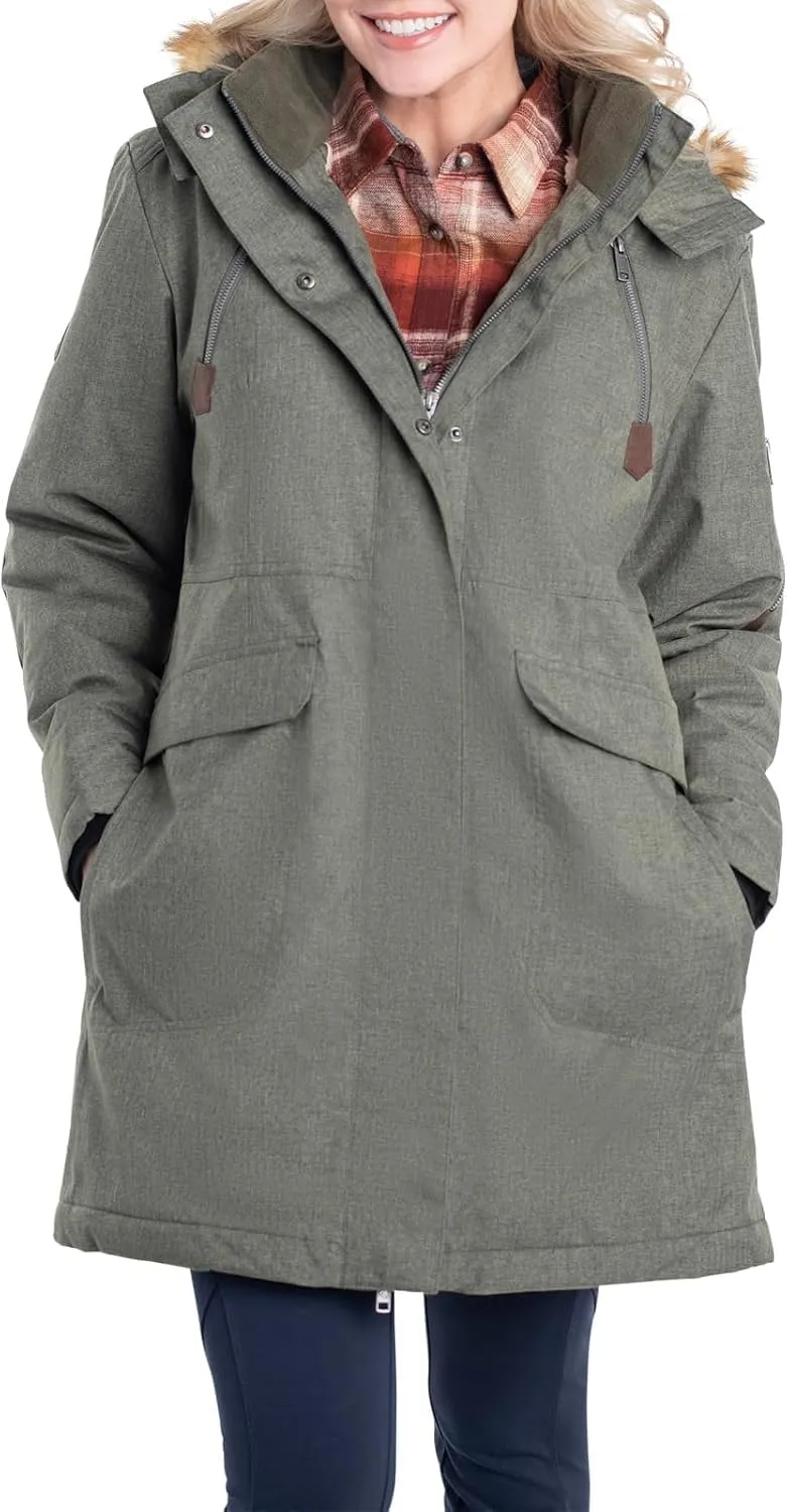 Legendary Whitetails Women's Water Resistant Anchorage Parka Winter Coat with Removable Hood