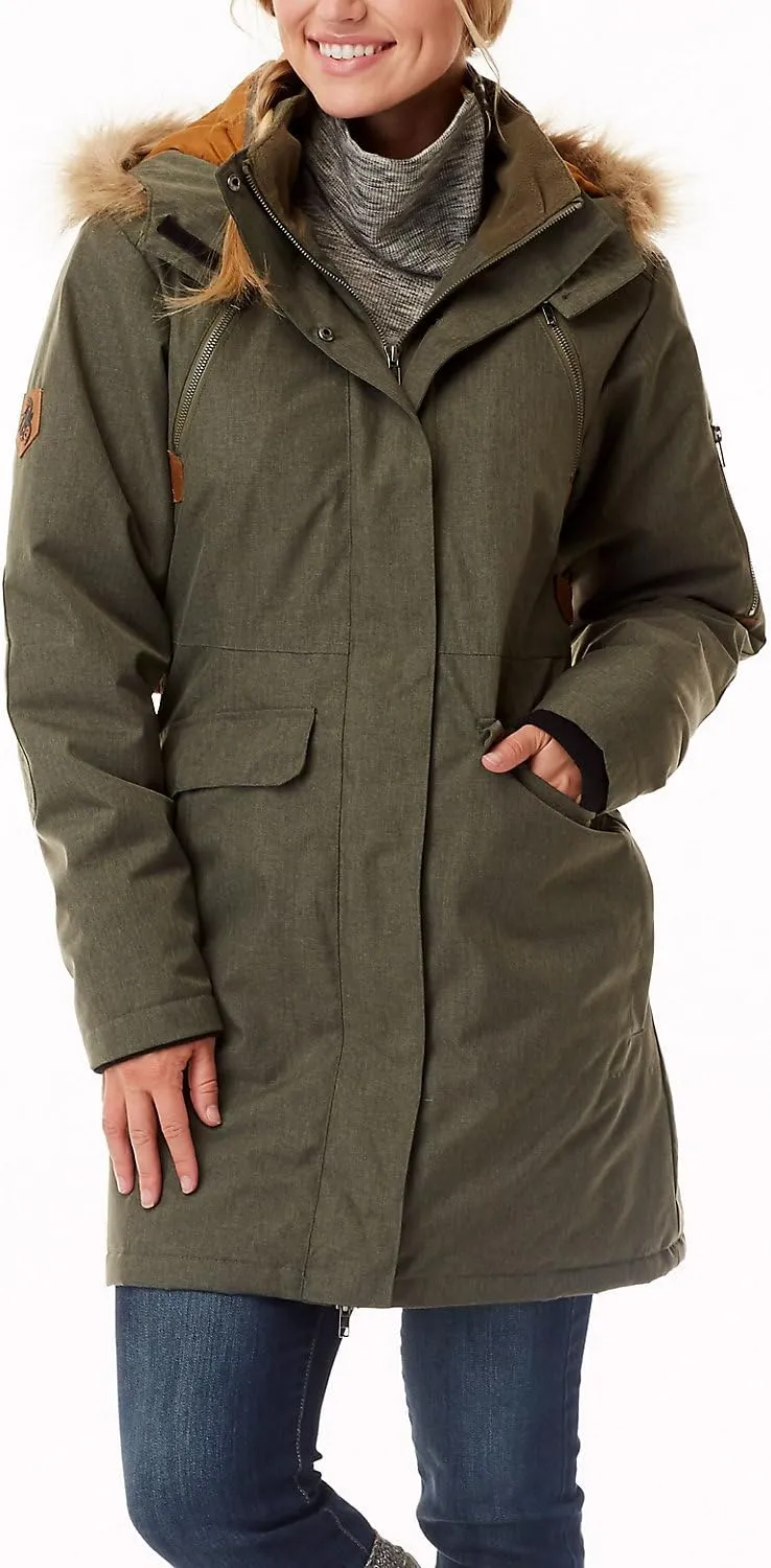 Legendary Whitetails Women's Water Resistant Anchorage Parka Winter Coat with Removable Hood