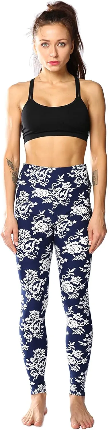 Leggings for Women Printed High Waist Ultra Soft Yoga Pants Comfy Workout Fashion Leggings -REG/Plus-150 Colors