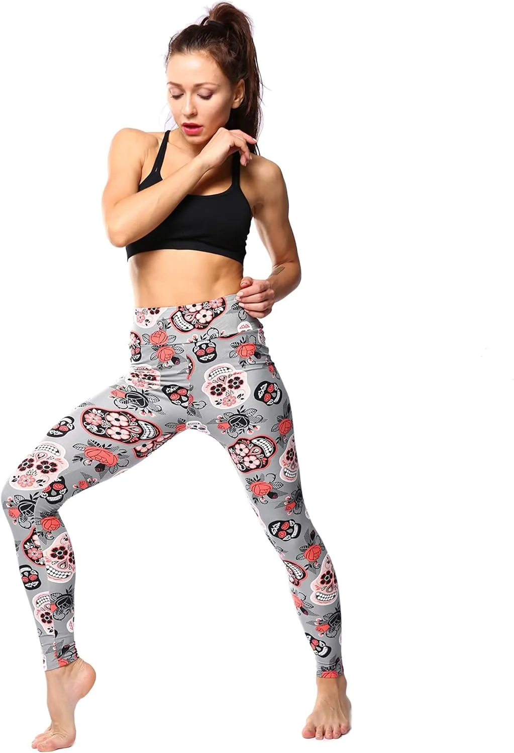 Leggings for Women Printed High Waist Ultra Soft Yoga Pants Comfy Workout Fashion Leggings -REG/Plus-150 Colors