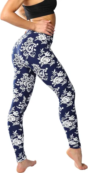 Leggings for Women Printed High Waist Ultra Soft Yoga Pants Comfy Workout Fashion Leggings -REG/Plus-150 Colors