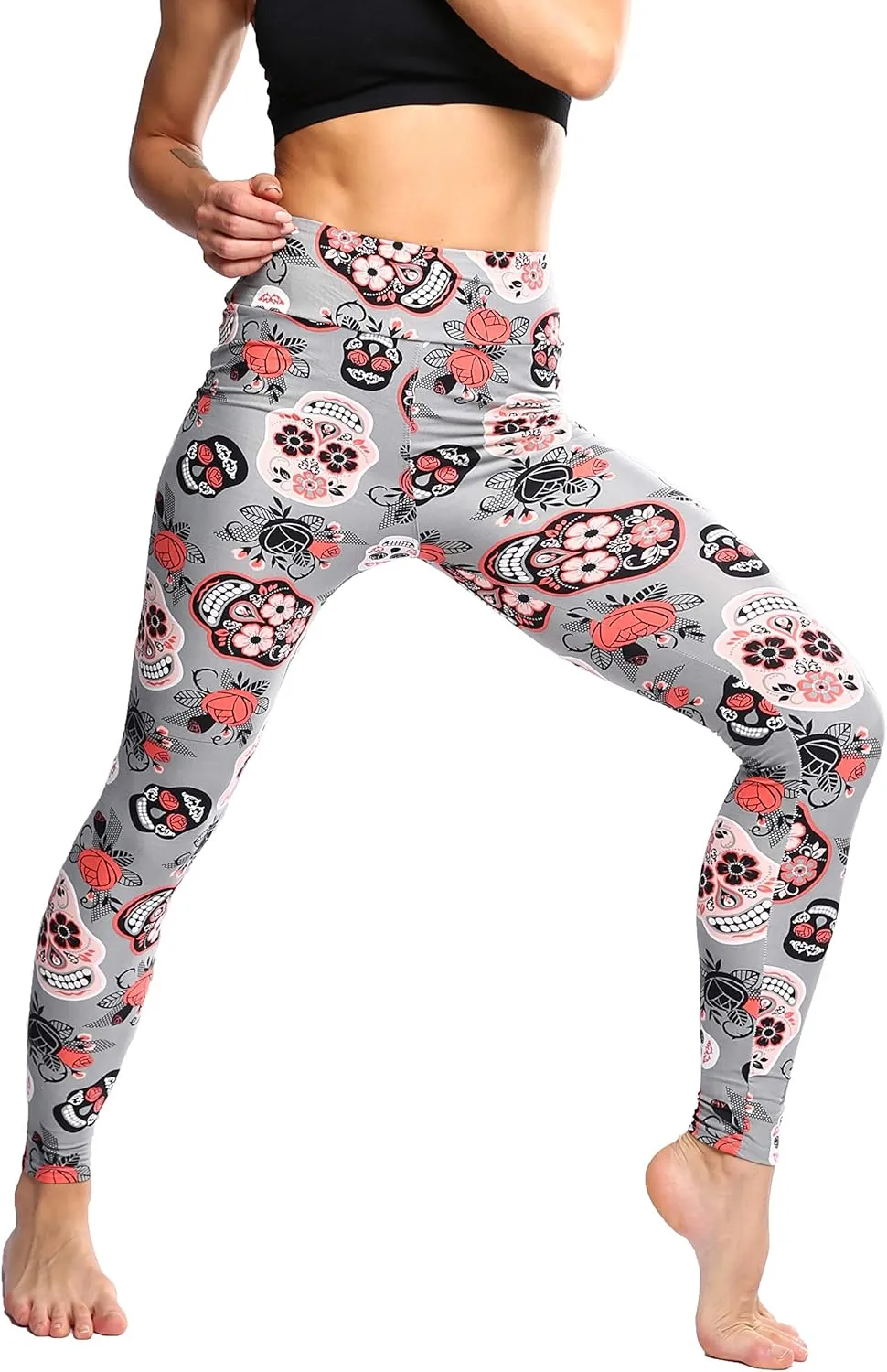 Leggings for Women Printed High Waist Ultra Soft Yoga Pants Comfy Workout Fashion Leggings -REG/Plus-150 Colors
