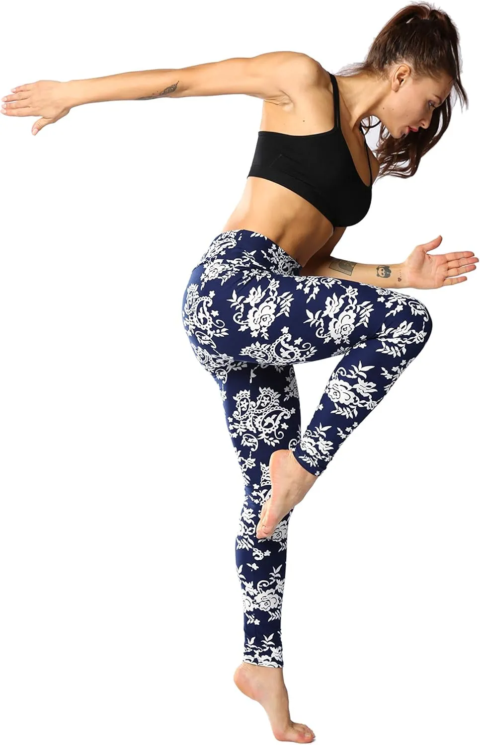 Leggings for Women Printed High Waist Ultra Soft Yoga Pants Comfy Workout Fashion Leggings -REG/Plus-150 Colors