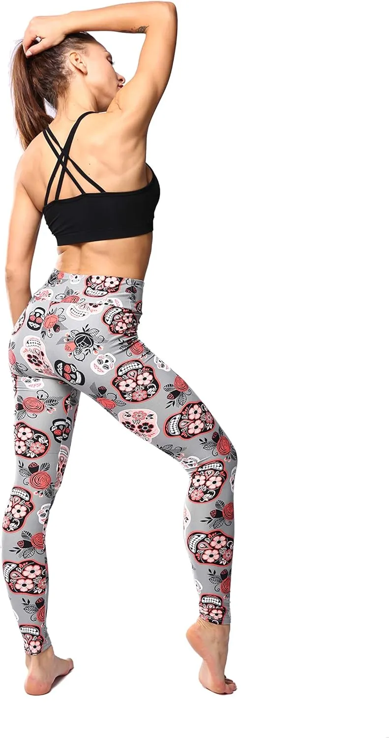 Leggings for Women Printed High Waist Ultra Soft Yoga Pants Comfy Workout Fashion Leggings -REG/Plus-150 Colors