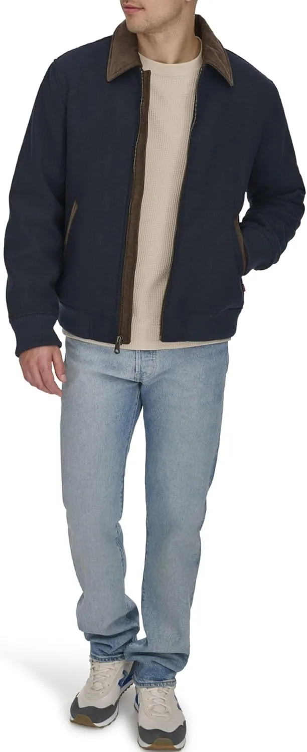 Levi's Men's Mixed Media Western Plaid Bomber Jacket