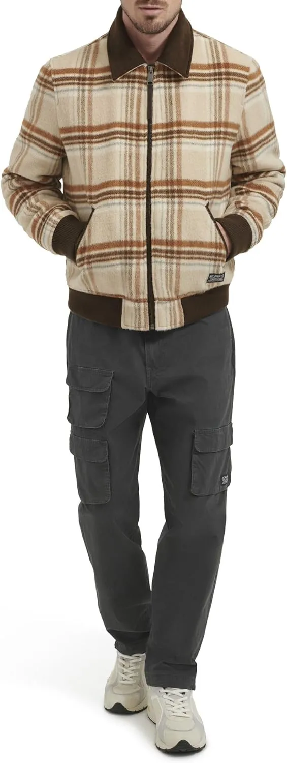 Levi's Men's Mixed Media Western Plaid Bomber Jacket