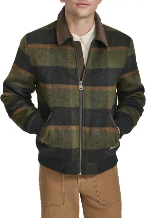 Levi's Men's Mixed Media Western Plaid Bomber Jacket