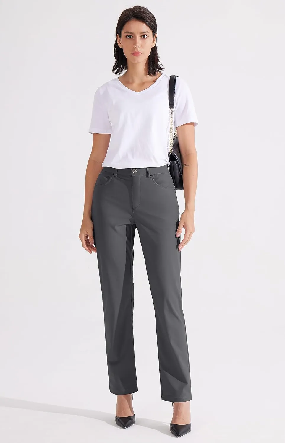 Libin Womens Dress Pants 29" 31" Stretch Straight Leg Work Slacks Office Business Casual Golf Pants for Travel Lightweight