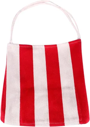 LIFKOME Durable Striped Canvas Tote Bag Handbag for Shopping Storage Random Color