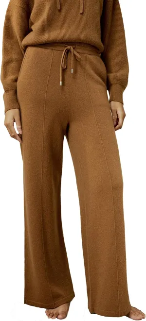 LilySilk 100% Cashmere Pants for Women Super Soft Warm Wide Leg Cashmere Knitted Trousers Elastic Waist Sweatpants