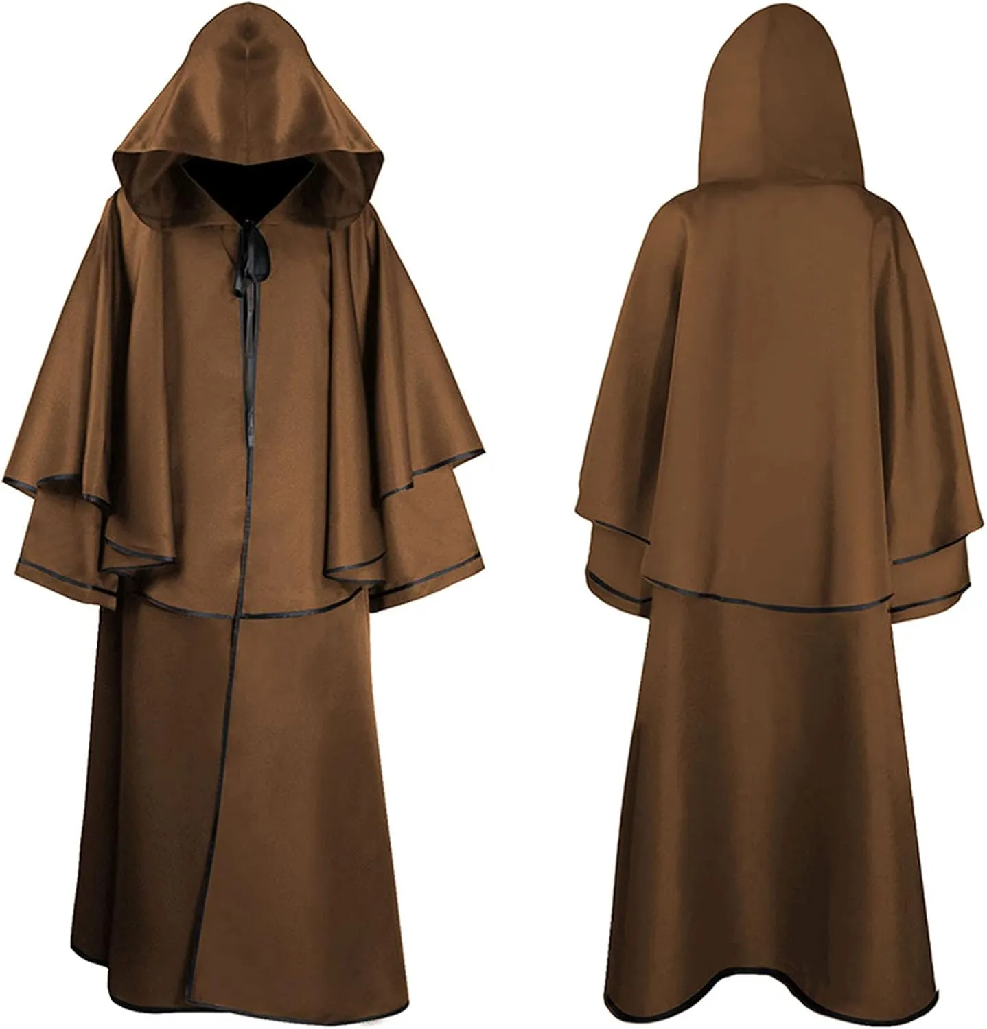 Lmdudan Unisex Renaissance Medieval Long Robe 2023 Halloween Role Play Cape Costume Tunic Hooded Robes Halloween Hooded Cloak