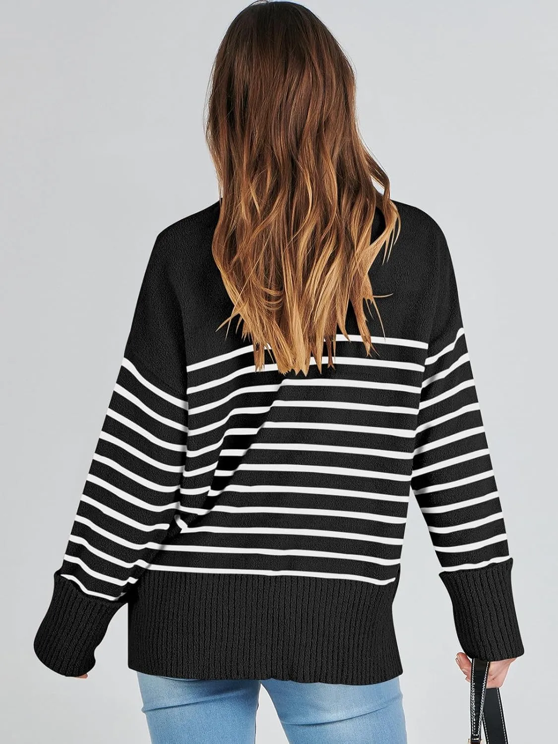 LOGENE Women's Oversized Sweater Crewneck Long Sleeve Soft Fuzzy Knit Pullover Sweaters 2024 Winter Fashion Warm Tops Clothes