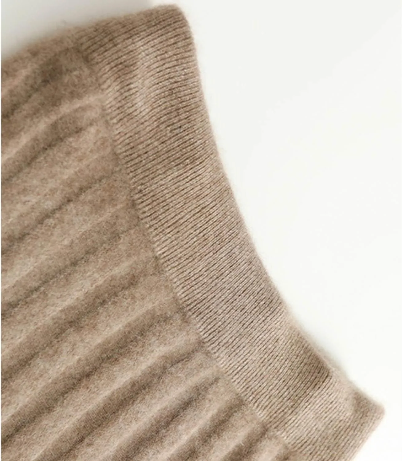 Long Skirt Women's Autumn Winter 100% Merino Wool Knit Ribbed Elastic Pleated Warm Sweater Skirt