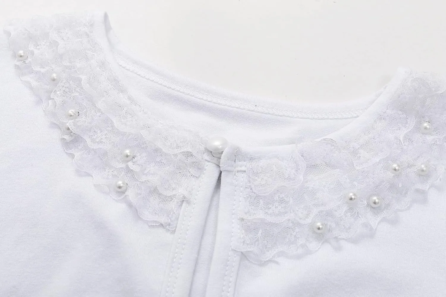 LUCKYGAL White Cardigan for Girls Shrug Sweaters Kids Lace Bolero for Party First Communion