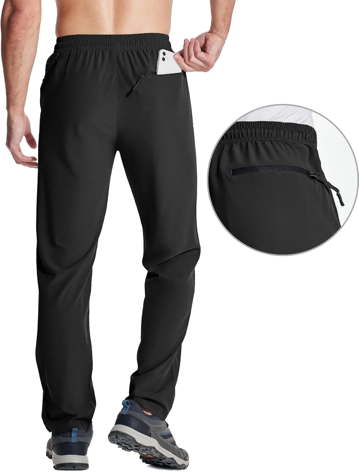 MAGCOMSEN Mens Hiking Pants Quick Dry Lightweight Water Resistant Outdoor Pants with 3 Zipper Pockets
