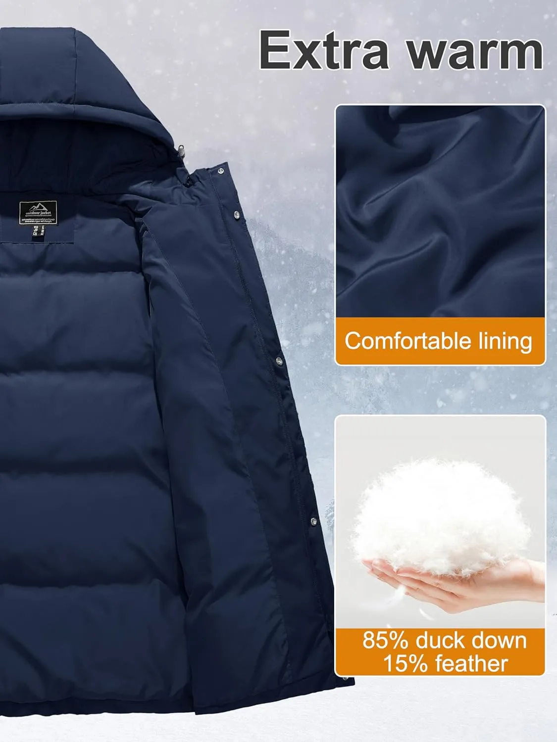 MAGCOMSEN Women's Winter Down Puffer Coats with Hood Long Water-Resistant Padded Warm Jackets Fashion Outerwear