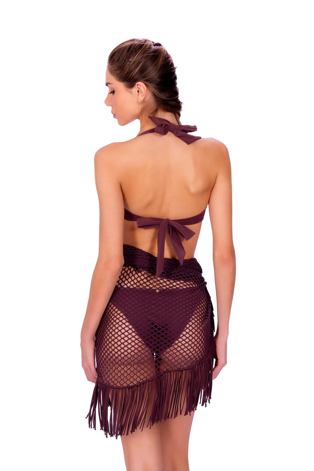 Marsala Fish Net Flapper Sarong