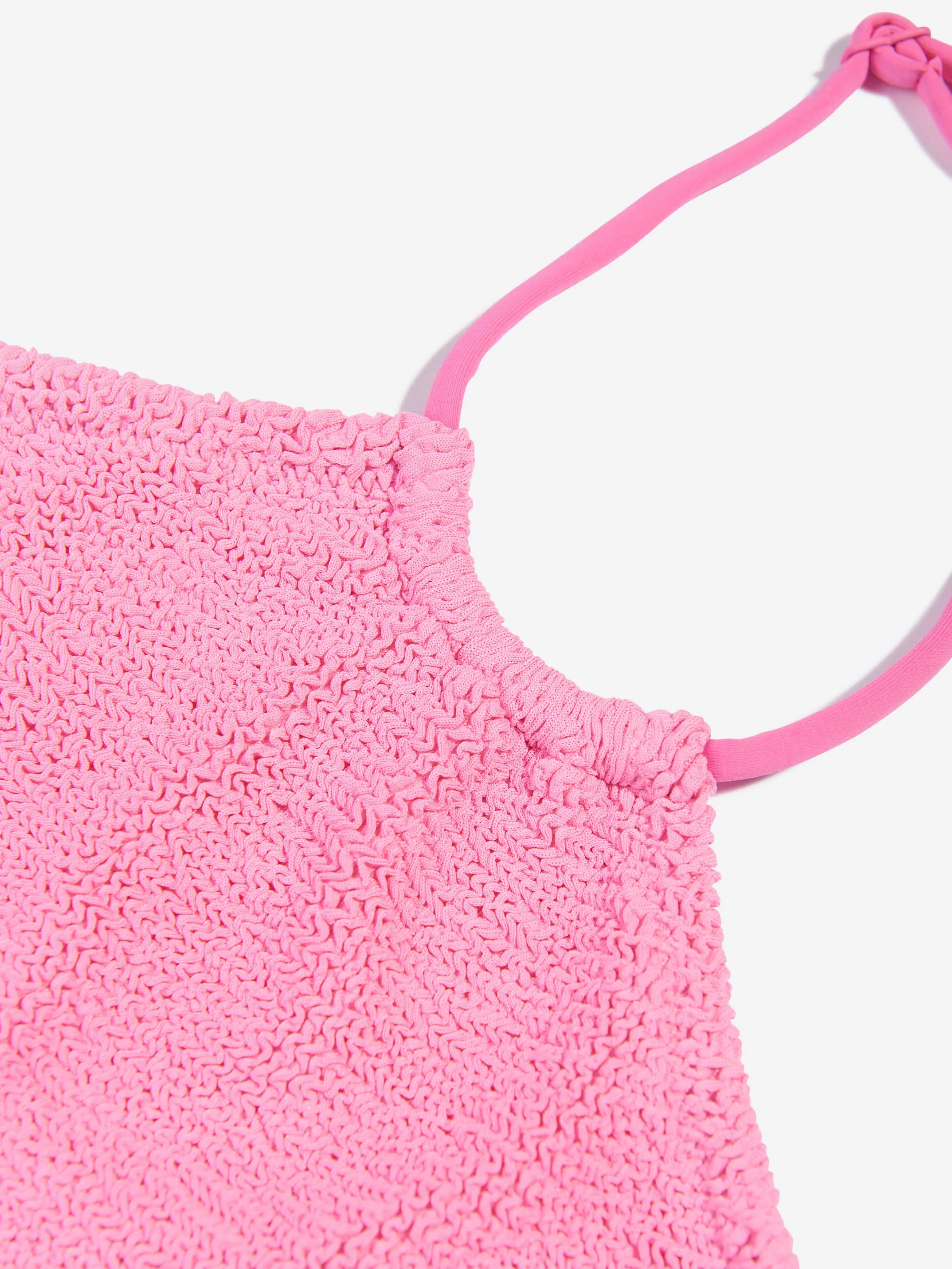 MC2 Saint Barth Girls Crinkle Halter Bikini in Pink