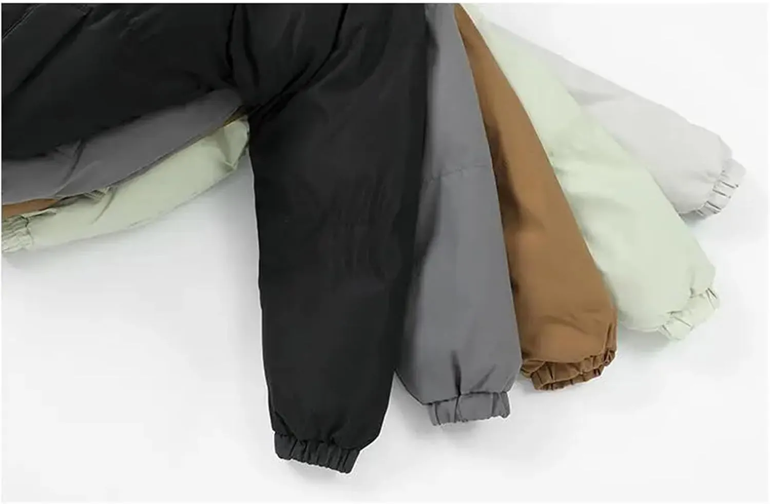 Men Drawstring Stand Collar Solid Cotton-Padded Thicken Warm Casual Pockets Parka Coat