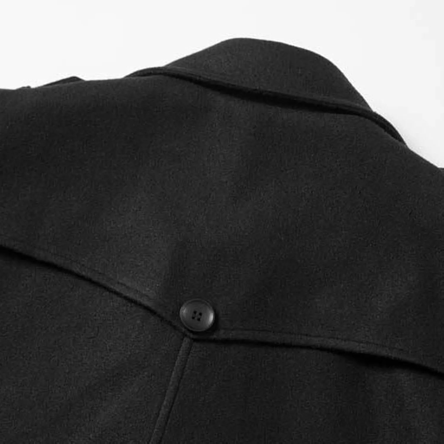 Men Mid Length Trench Coat Double Breasted Trench Coat Big and Tall Wool Coat Lapel Cardigan Jacket with Belt